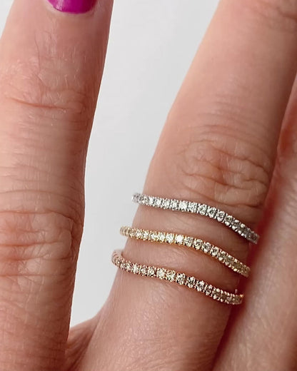 0.21 TCW Round Stones Curved Lab Grown Diamond Wedding Band