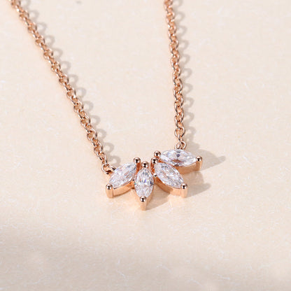 0.20 CT Marquise Moissanite Diamond Cluster Pendant Necklace in Solid Gold 3