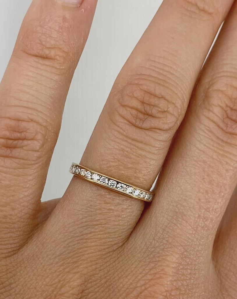 0.32 TCW Round Stones Half Eternity Lab Grown Diamond Wedding Band