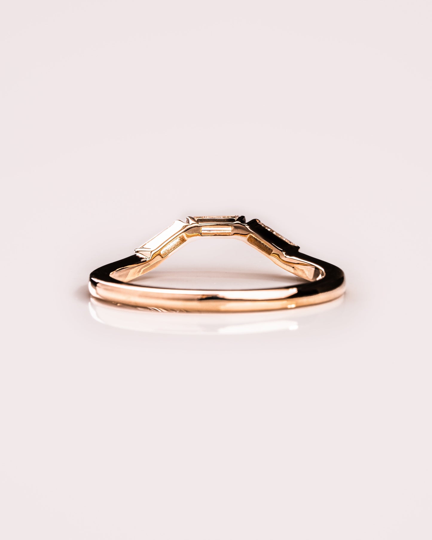 0.39 CT Baguette Stones Curved Lab Grown Diamond Wedding Band