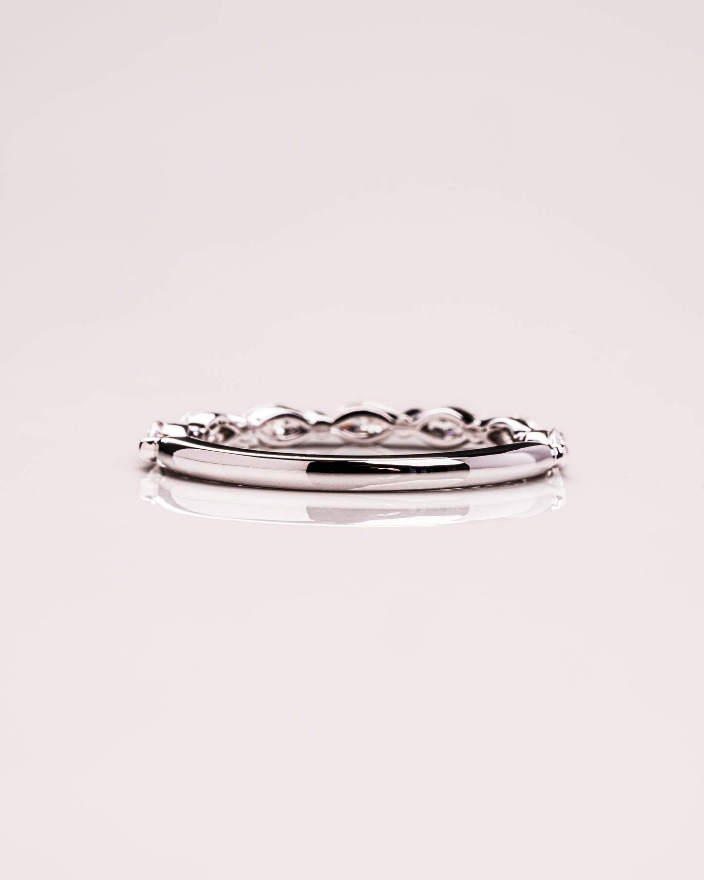 0.7 CT Marquise Cut Lab Grown Diamond Thin Wedding Band