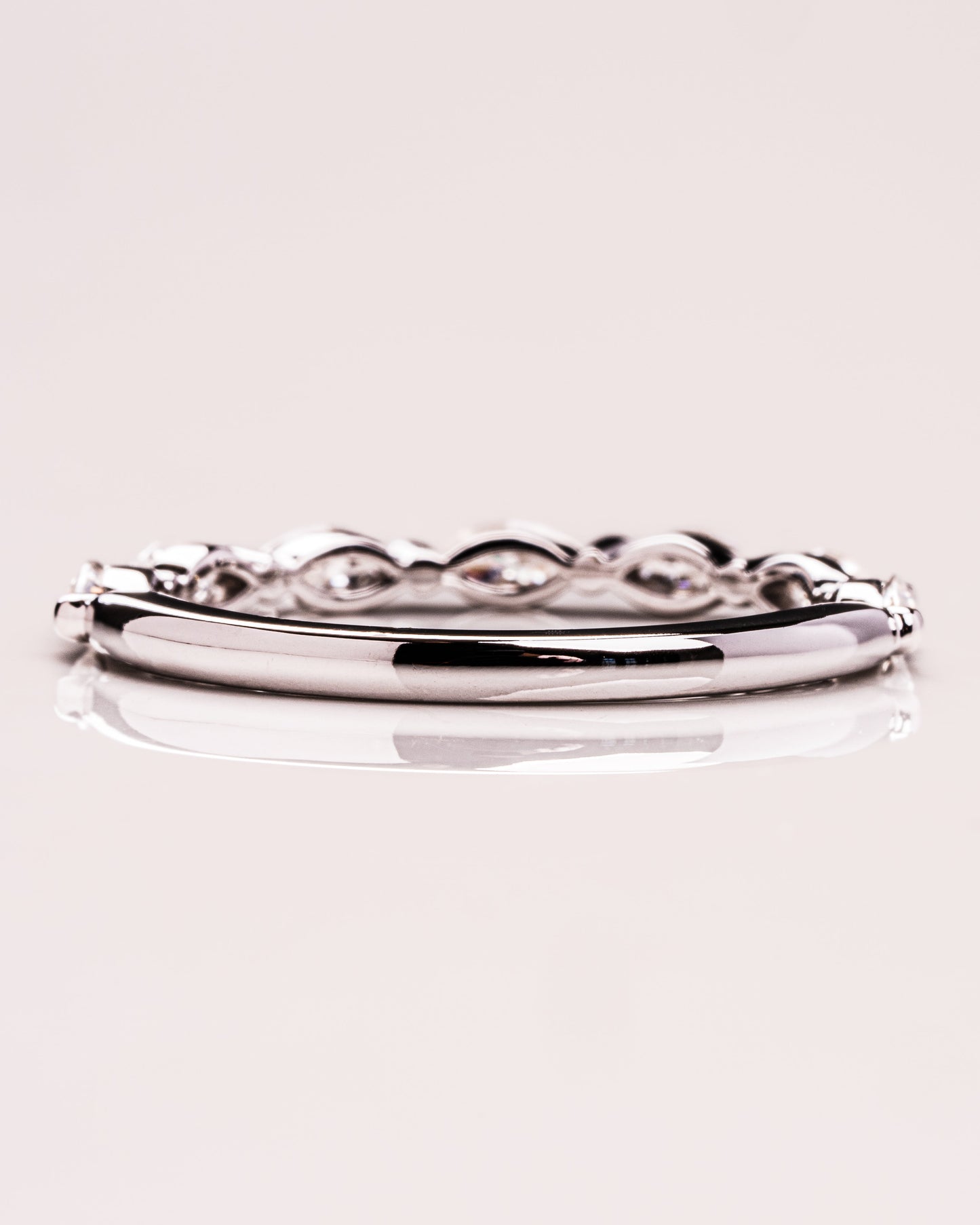 0.7 CT Marquise Cut Lab Grown Diamond Thin Wedding Band