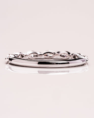 0.7 CT Marquise Cut Lab Grown Diamond Thin Wedding Band