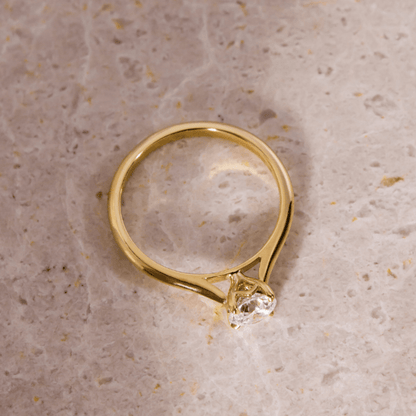 Marquise Shaped Three Stone Lab Grown Diamond Engagement Ring