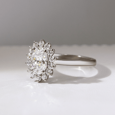 Marquise Shaped Three Stone Lab Grown Diamond Engagement Ring