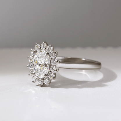 Marquise Shaped Three Stone Lab Grown Diamond Engagement Ring