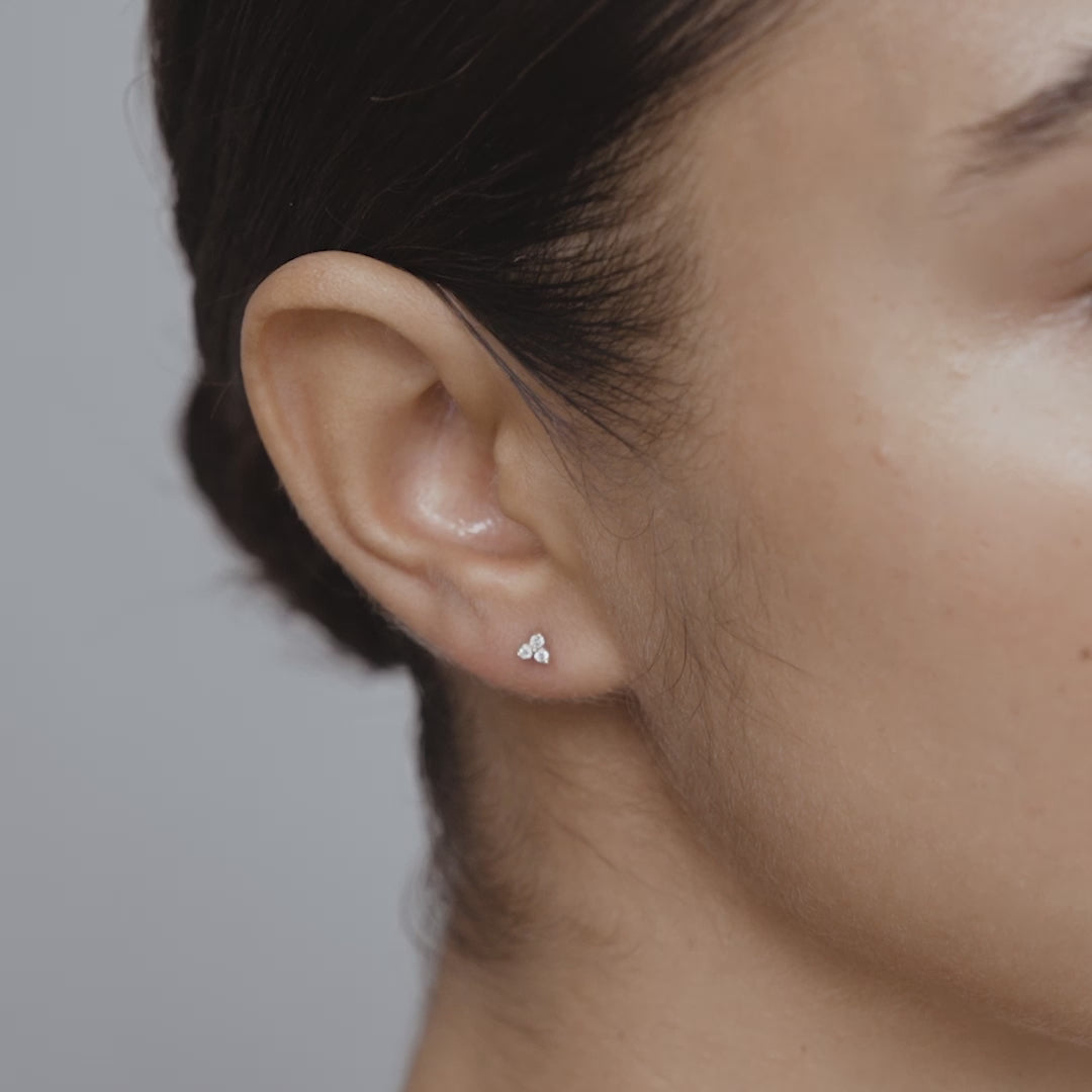 0.05 TCW Round Shaped Lab Grown Diamond Stud Earrings