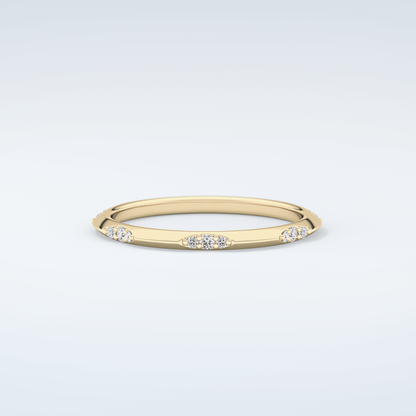 0.09 TCW Round Shaped Moissanite Wedding Band 4