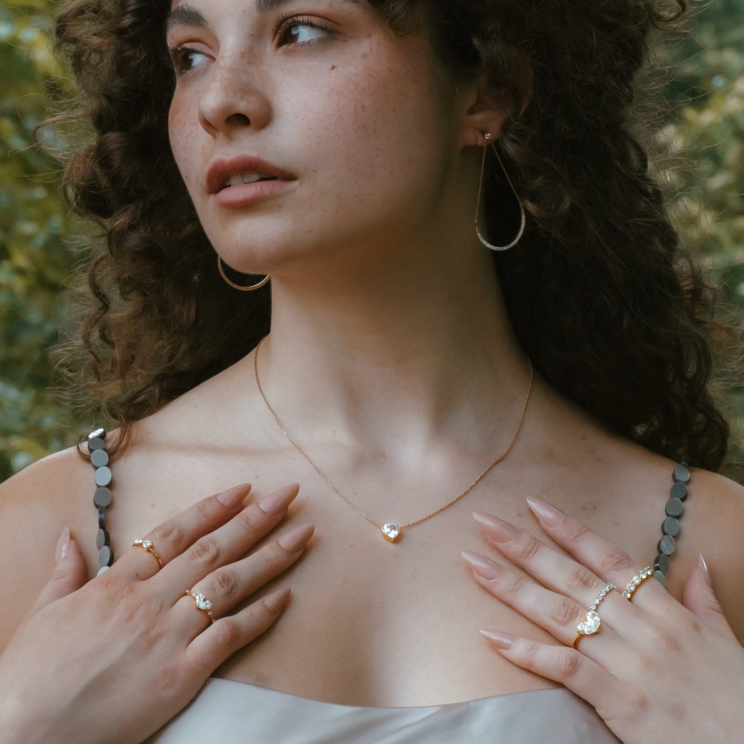 2.0 CT Heart Moissanite Diamond Solitaire Pendant Necklace in Solid Gold 4