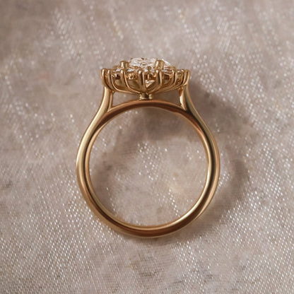 Marquise Shaped Three Stone Lab Grown Diamond Engagement Ring