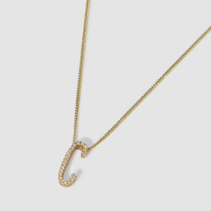 0.3 TCW Round Shaped Initial Lab Grown Diamond Necklace