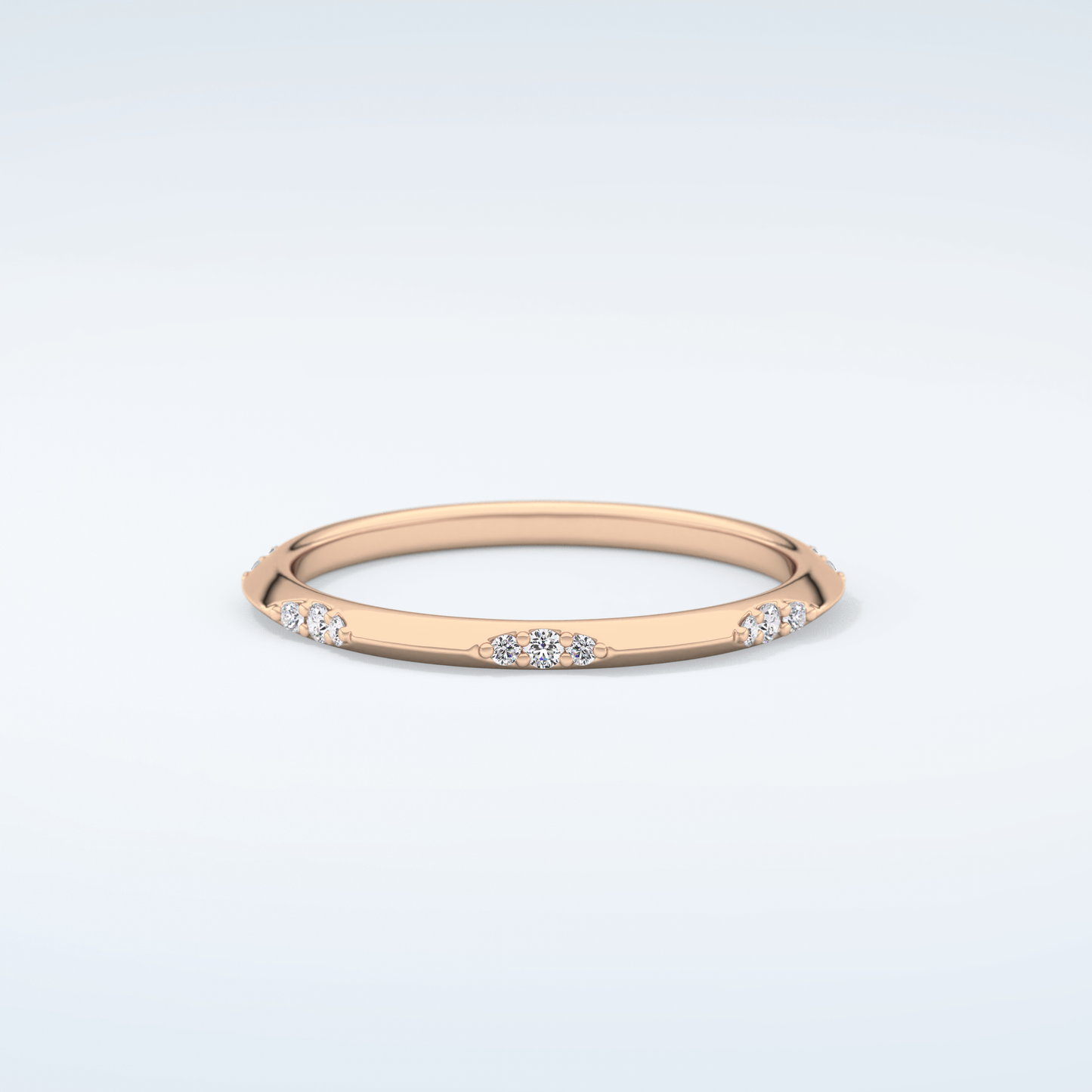 0.09 TCW Round Shaped Moissanite Wedding Band 7