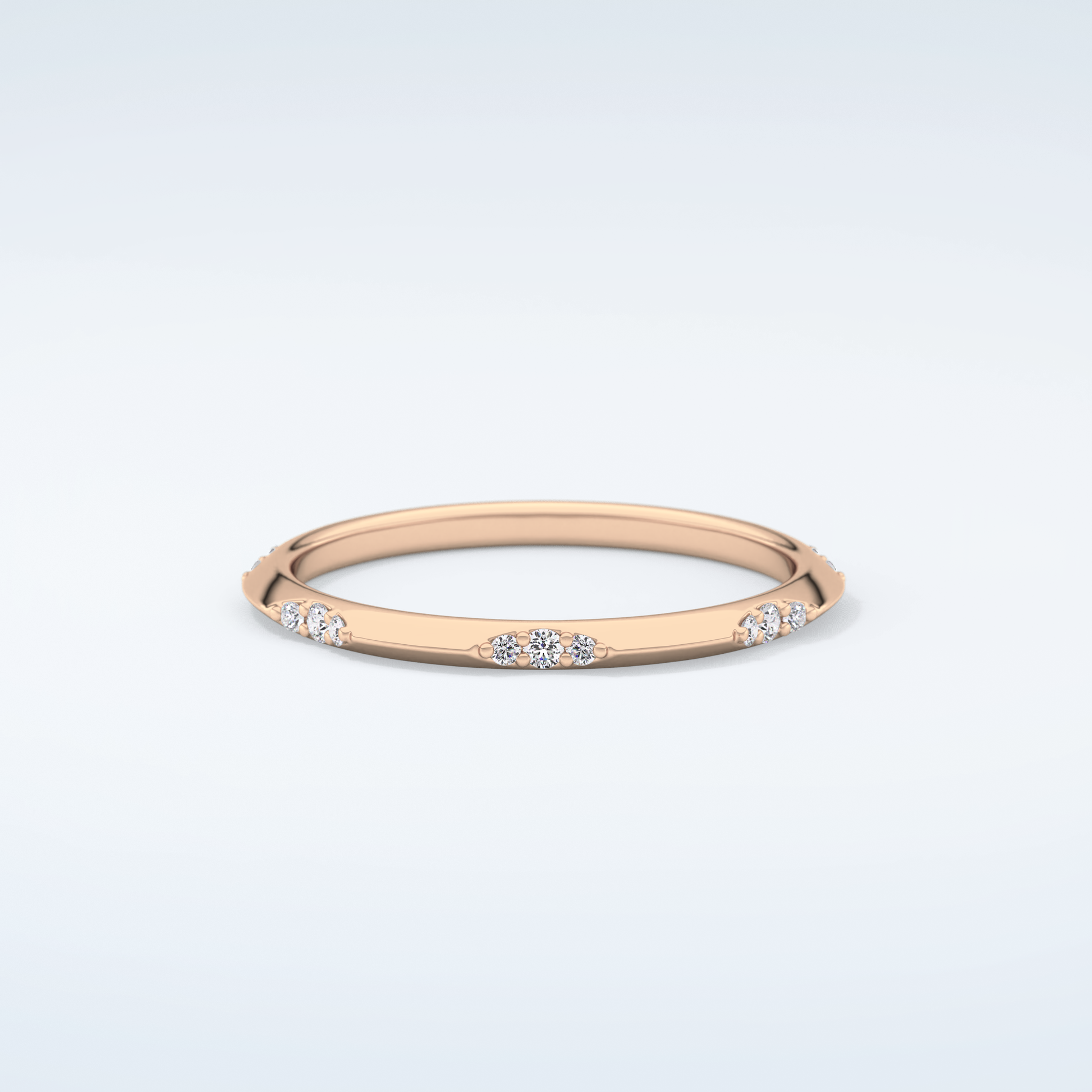 0.09 TCW Round Shaped Moissanite Wedding Band 7