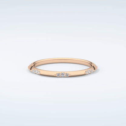 0.09 TCW Round Shaped Moissanite Wedding Band 7