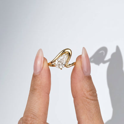 Marquise Swirl Solitaire Engagement Ring – 1 CT Lab Grown Diamond