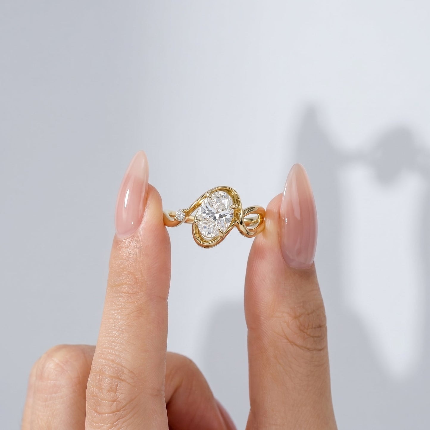 Marquise Swirl Solitaire Engagement Ring – 1 CT Lab Grown Diamond