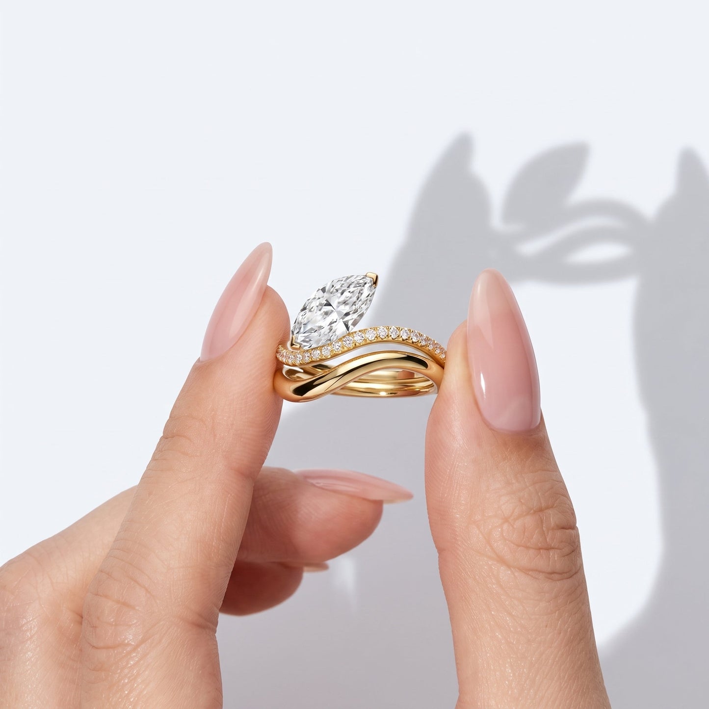 Marquise Swirl Solitaire Engagement Ring – 1 CT Lab Grown Diamond
