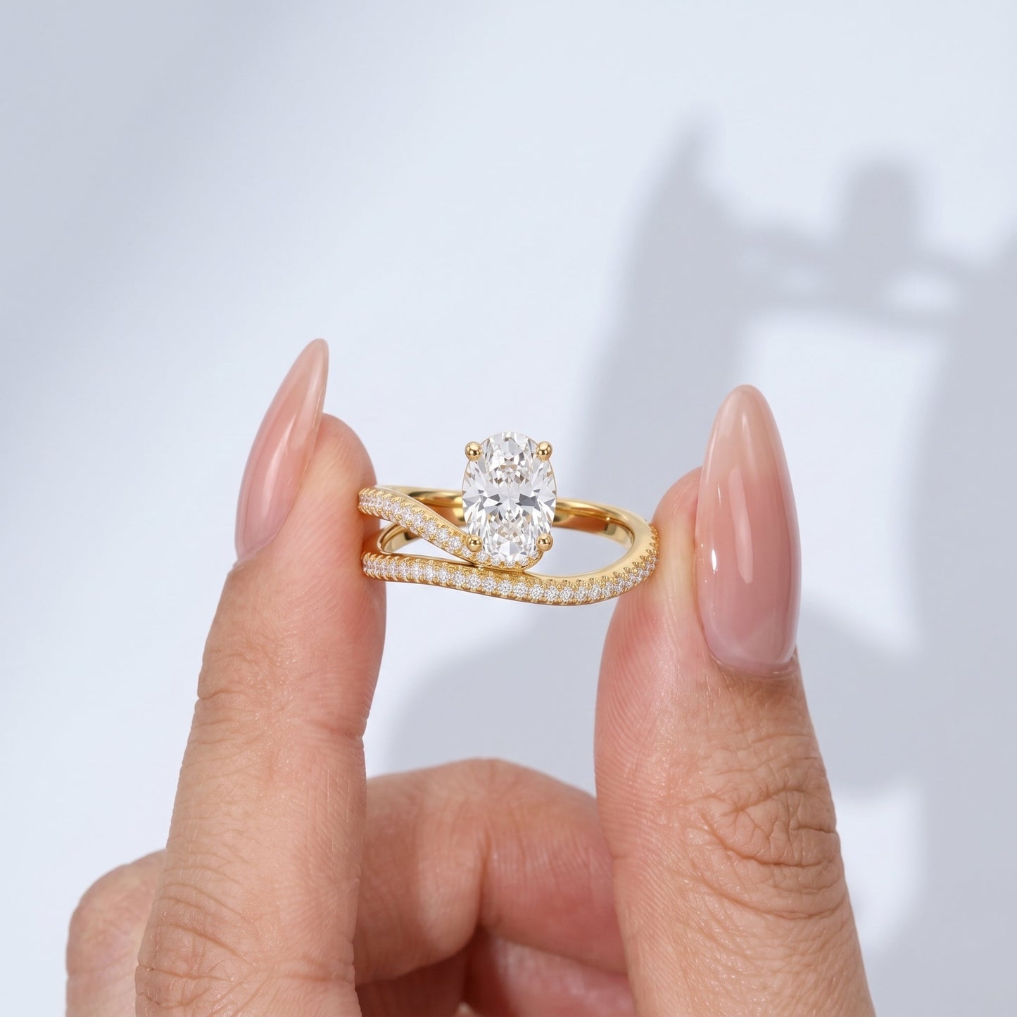 Marquise Swirl Solitaire Engagement Ring – 1 CT Lab Grown Diamond