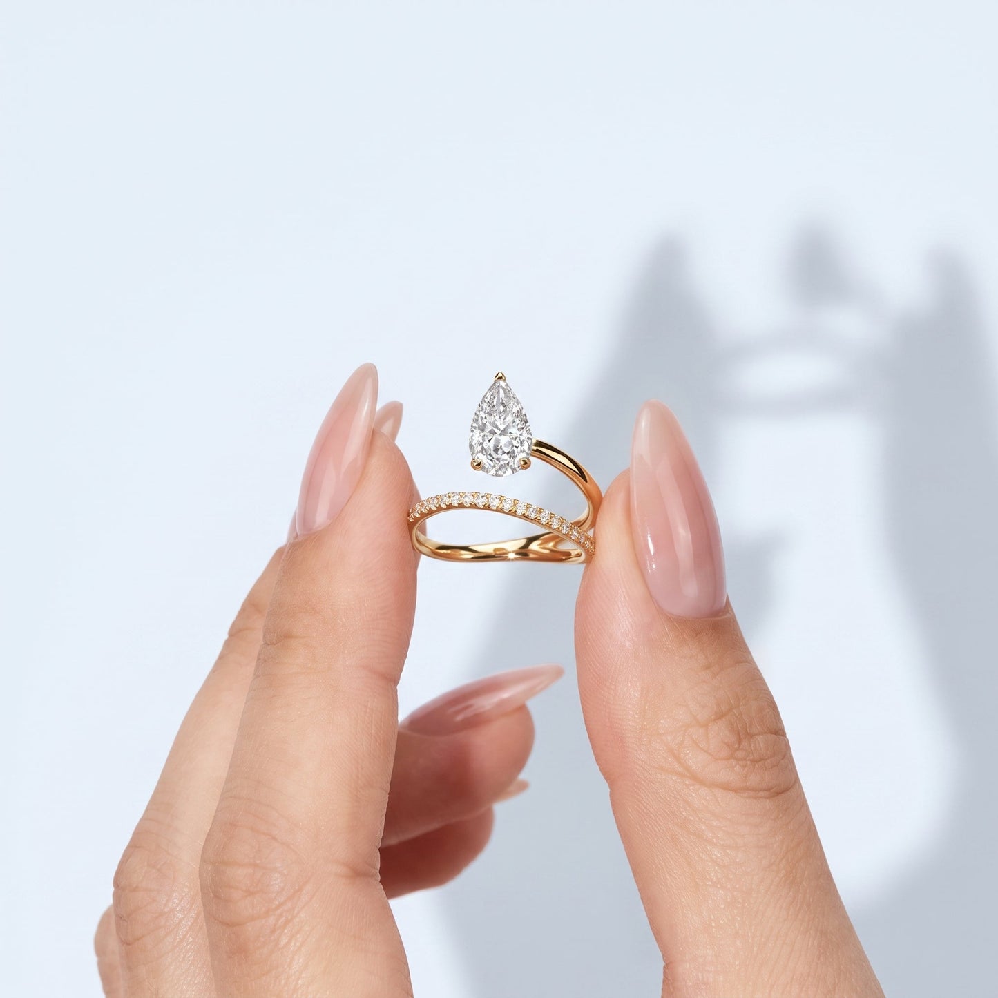 Marquise Swirl Solitaire Engagement Ring – 1 CT Lab Grown Diamond