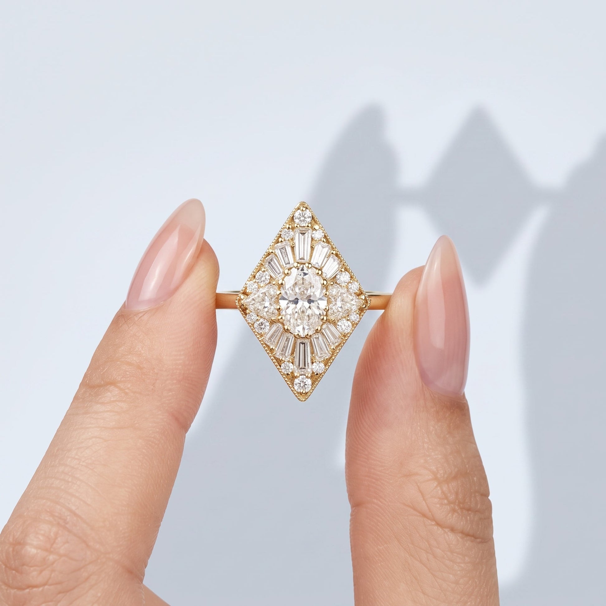Marquise Swirl Solitaire Engagement Ring – 1 CT Lab Grown Diamond