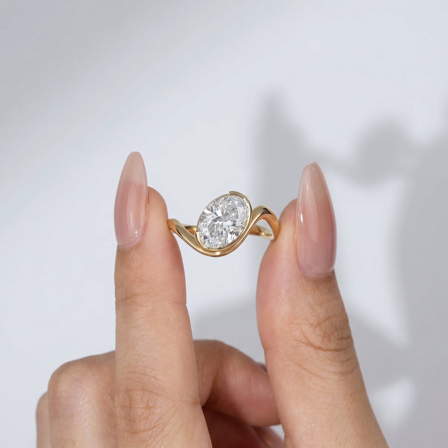Marquise Swirl Solitaire Engagement Ring – 1 CT Lab Grown Diamond