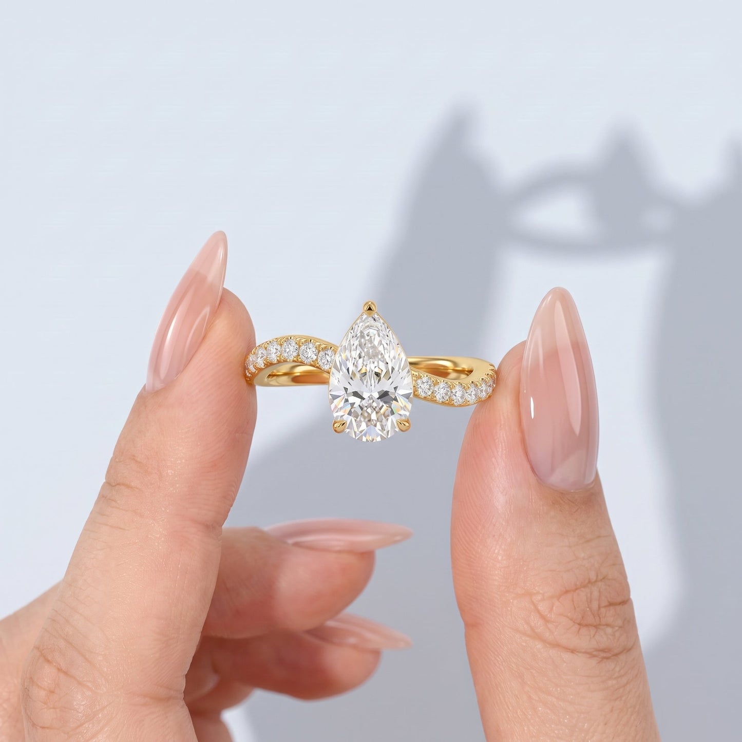 Marquise Swirl Solitaire Engagement Ring – 1 CT Lab Grown Diamond