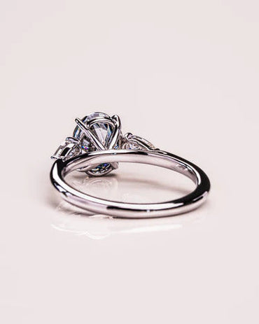 1.91 CT Oval Moissanite 3-Stones Engagement Ring (US Size 5.25 Ready To Ship)