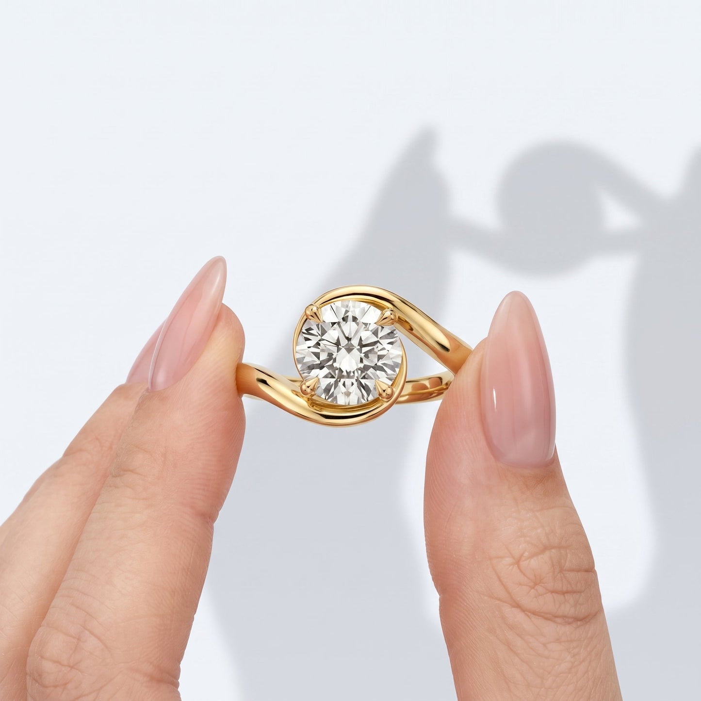Marquise Swirl Solitaire Engagement Ring – 1 CT Lab Grown Diamond