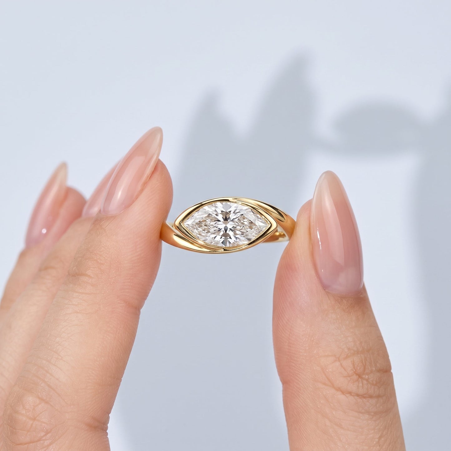 Marquise Swirl Solitaire Engagement Ring – 1 CT Lab Grown Diamond