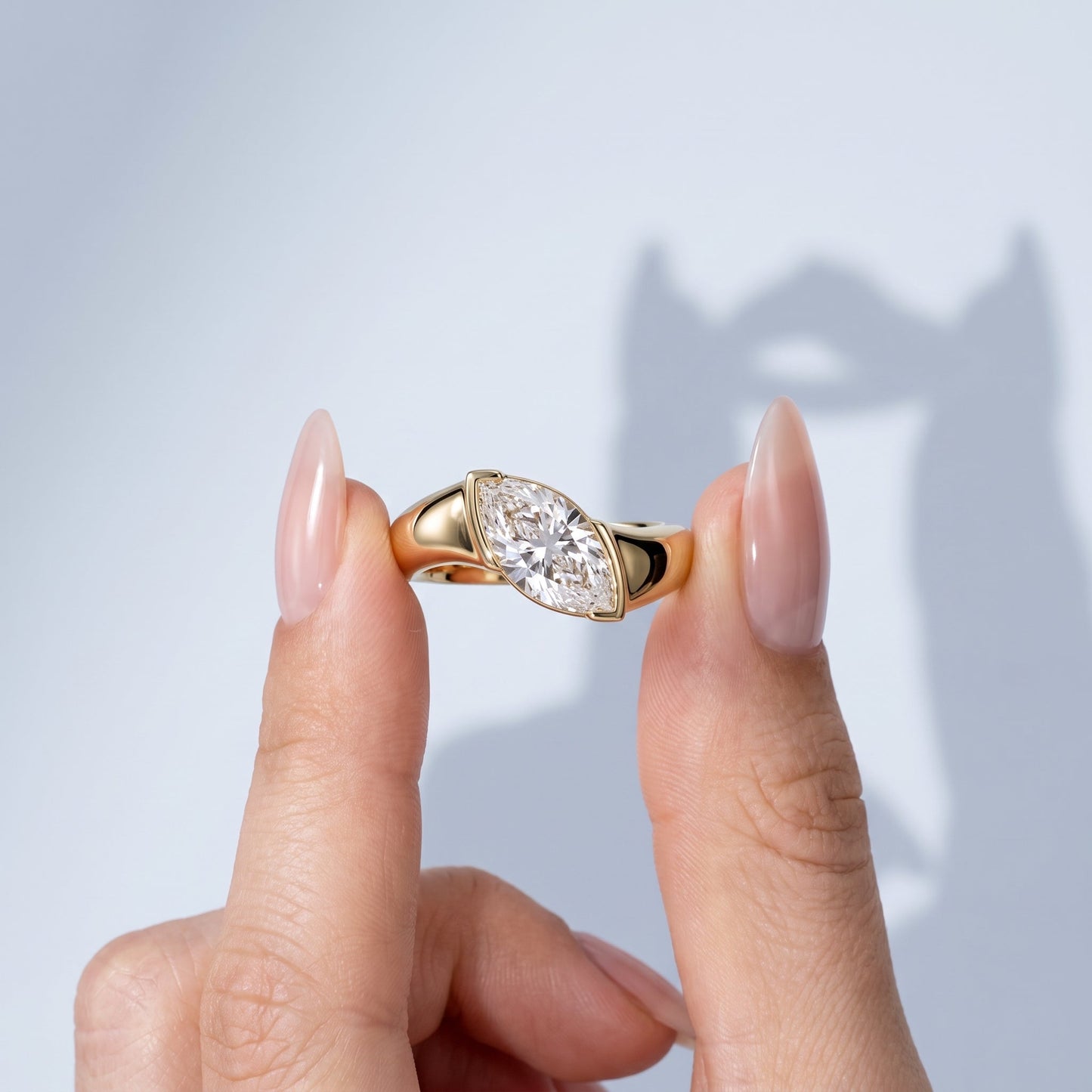 Marquise Swirl Solitaire Engagement Ring – 1 CT Lab Grown Diamond