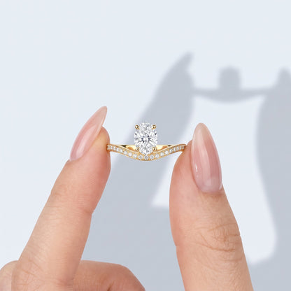 Marquise Swirl Solitaire Engagement Ring – 1 CT Lab Grown Diamond