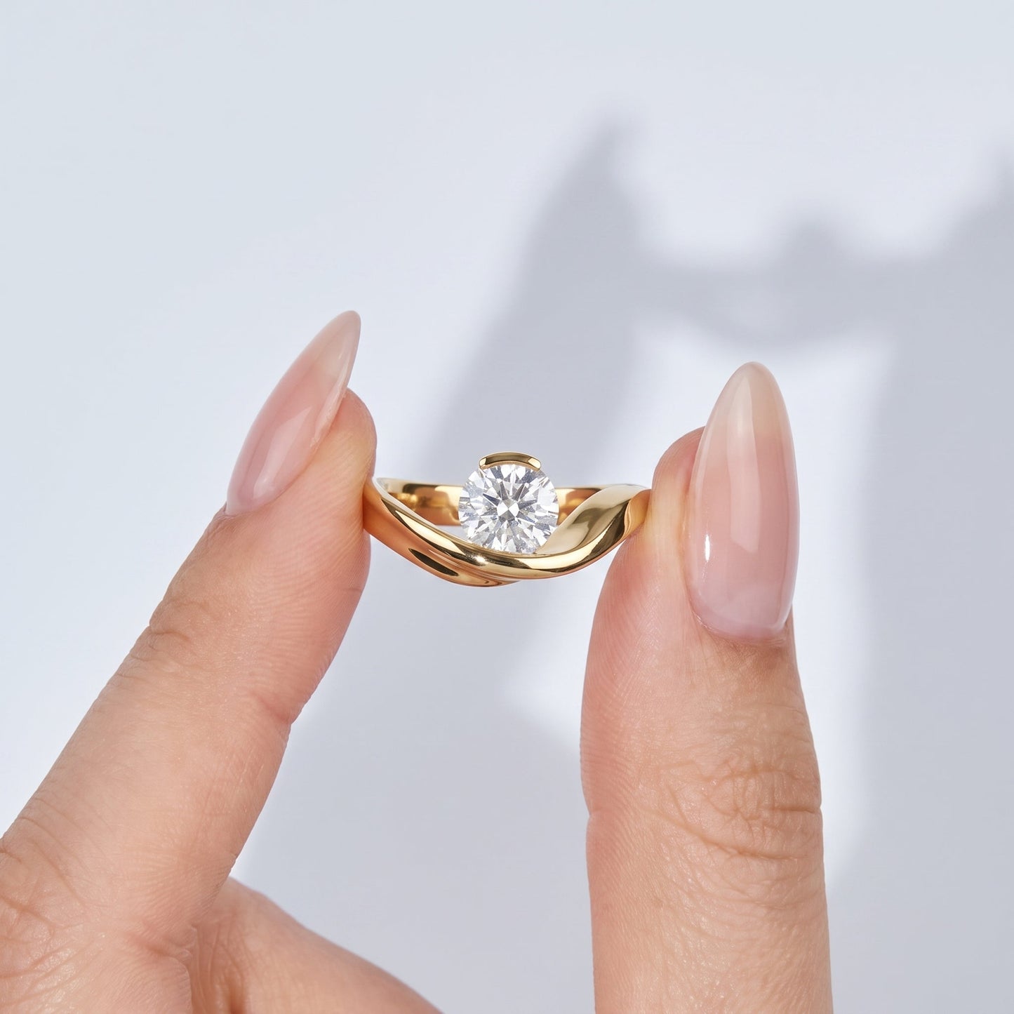 Marquise Swirl Solitaire Engagement Ring – 1 CT Lab Grown Diamond