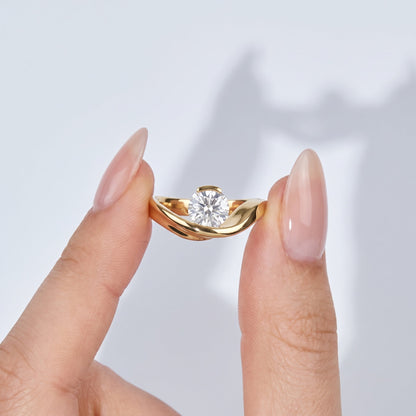 Marquise Swirl Solitaire Engagement Ring – 1 CT Lab Grown Diamond