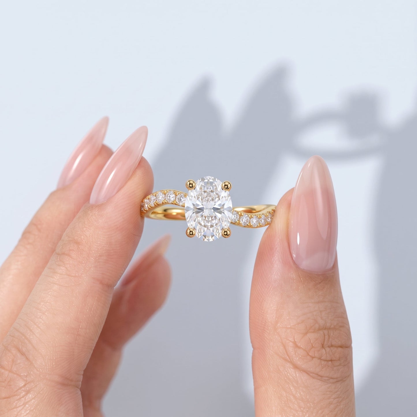 Marquise Swirl Solitaire Engagement Ring – 1 CT Lab Grown Diamond