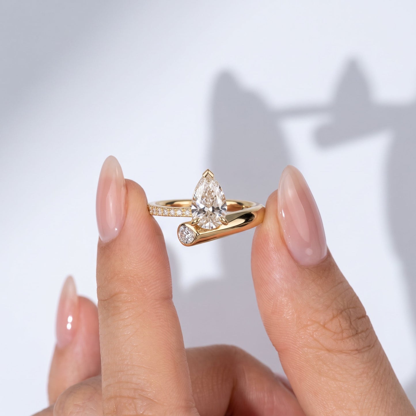 Marquise Swirl Solitaire Engagement Ring – 1 CT Lab Grown Diamond