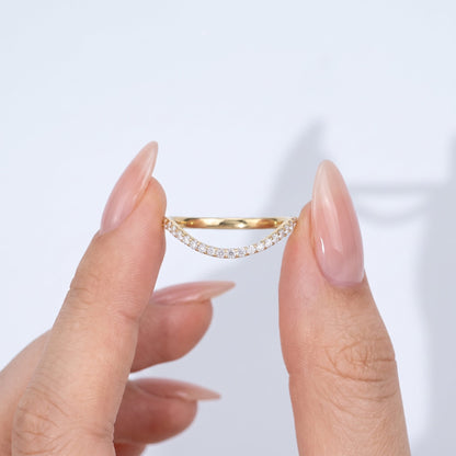 0.2 TCW Round Diamond Half Eternity DEF/VVS Lab Grown Wedding Band