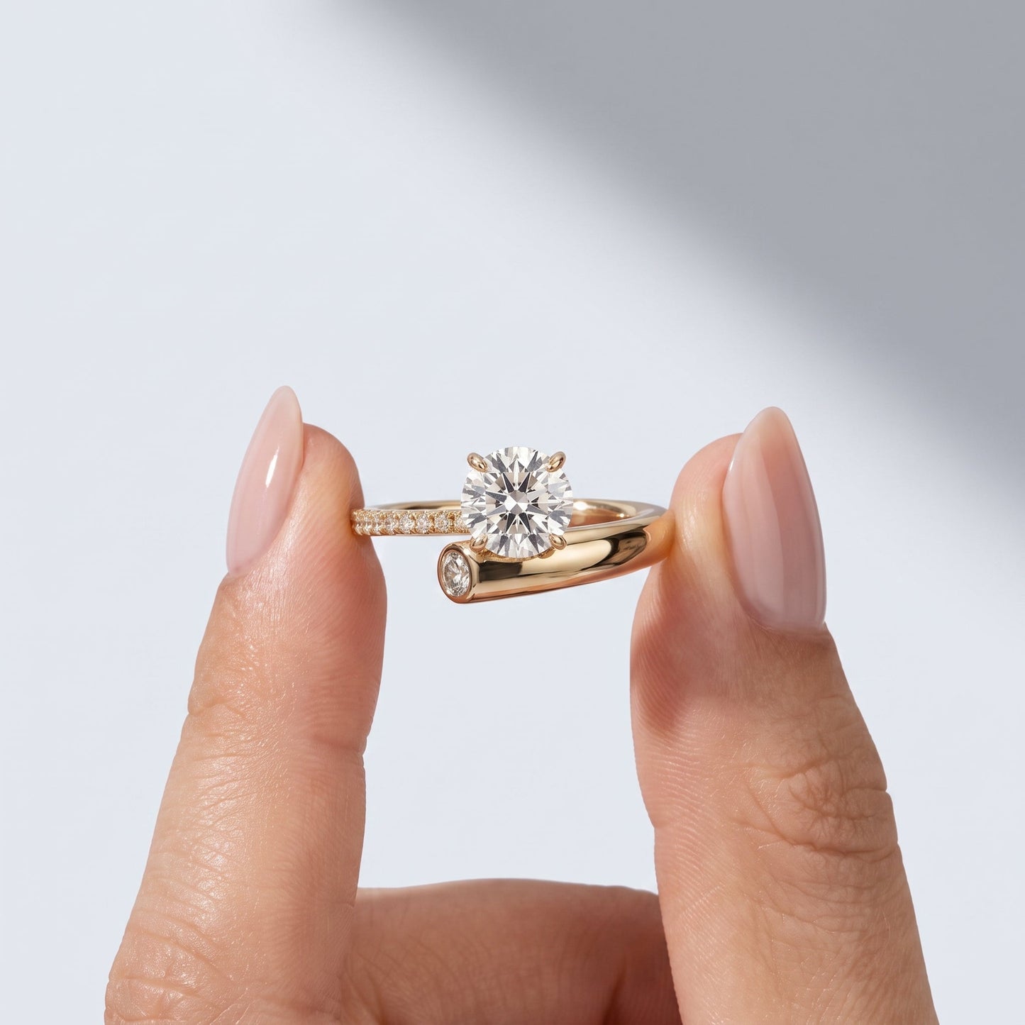 Marquise Swirl Solitaire Engagement Ring – 1 CT Lab Grown Diamond