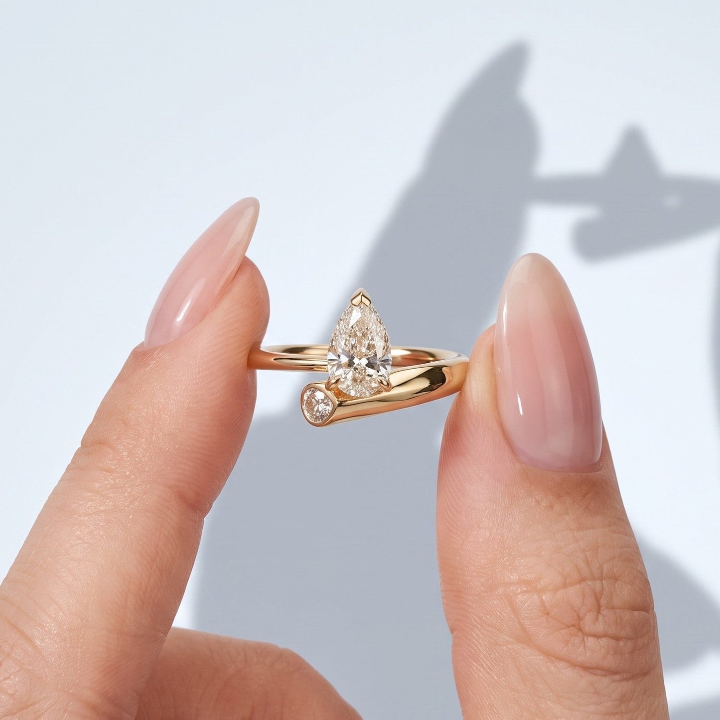 Marquise Swirl Solitaire Engagement Ring – 1 CT Lab Grown Diamond