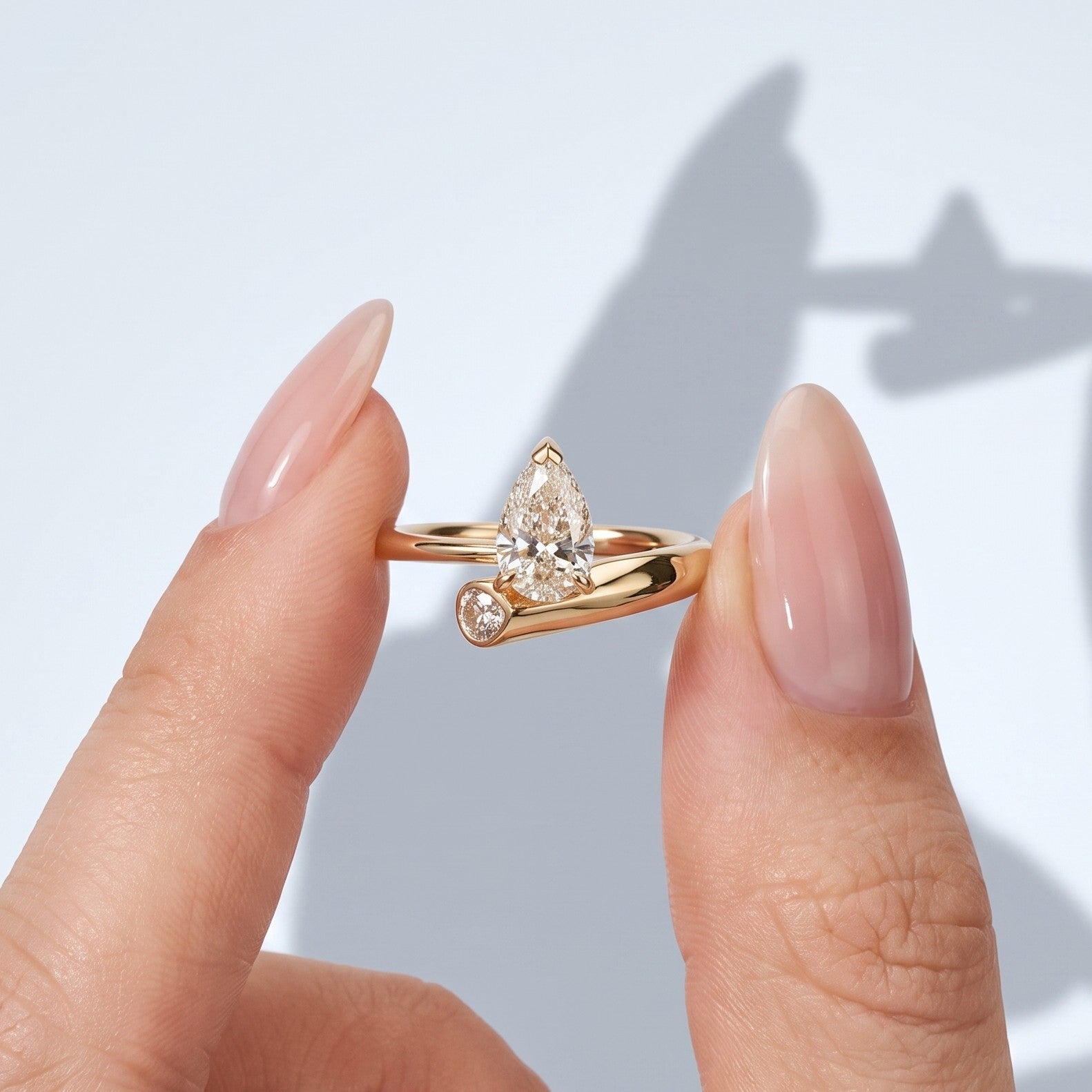 Marquise Swirl Solitaire Engagement Ring – 1 CT Lab Grown Diamond