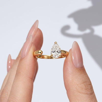 Marquise Swirl Solitaire Engagement Ring – 1 CT Lab Grown Diamond