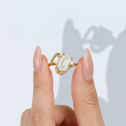 Marquise Swirl Solitaire Engagement Ring – 1 CT Lab Grown Diamond