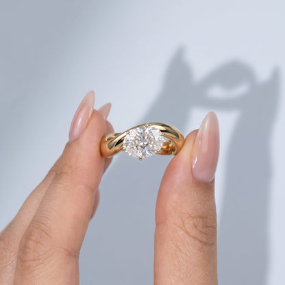 Marquise Swirl Solitaire Engagement Ring – 1 CT Lab Grown Diamond