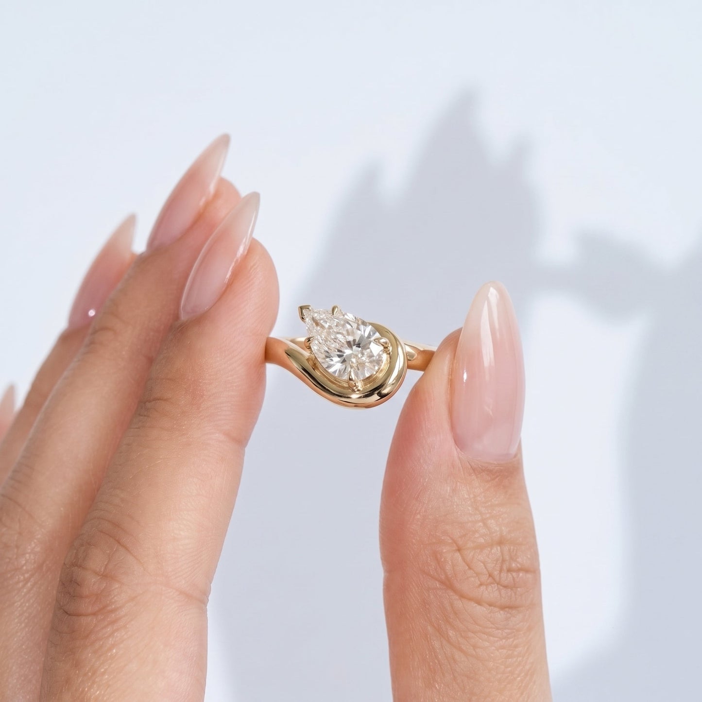 Marquise Swirl Solitaire Engagement Ring – 1 CT Lab Grown Diamond