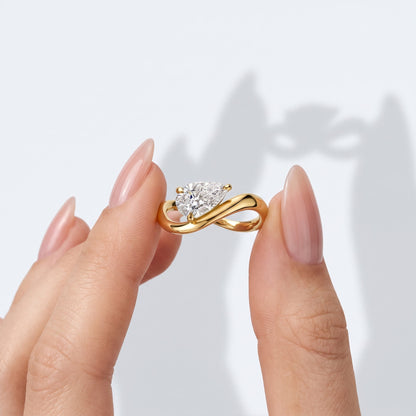 Marquise Swirl Solitaire Engagement Ring – 1 CT Lab Grown Diamond