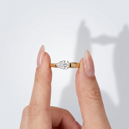 Marquise Swirl Solitaire Engagement Ring – 1 CT Lab Grown Diamond