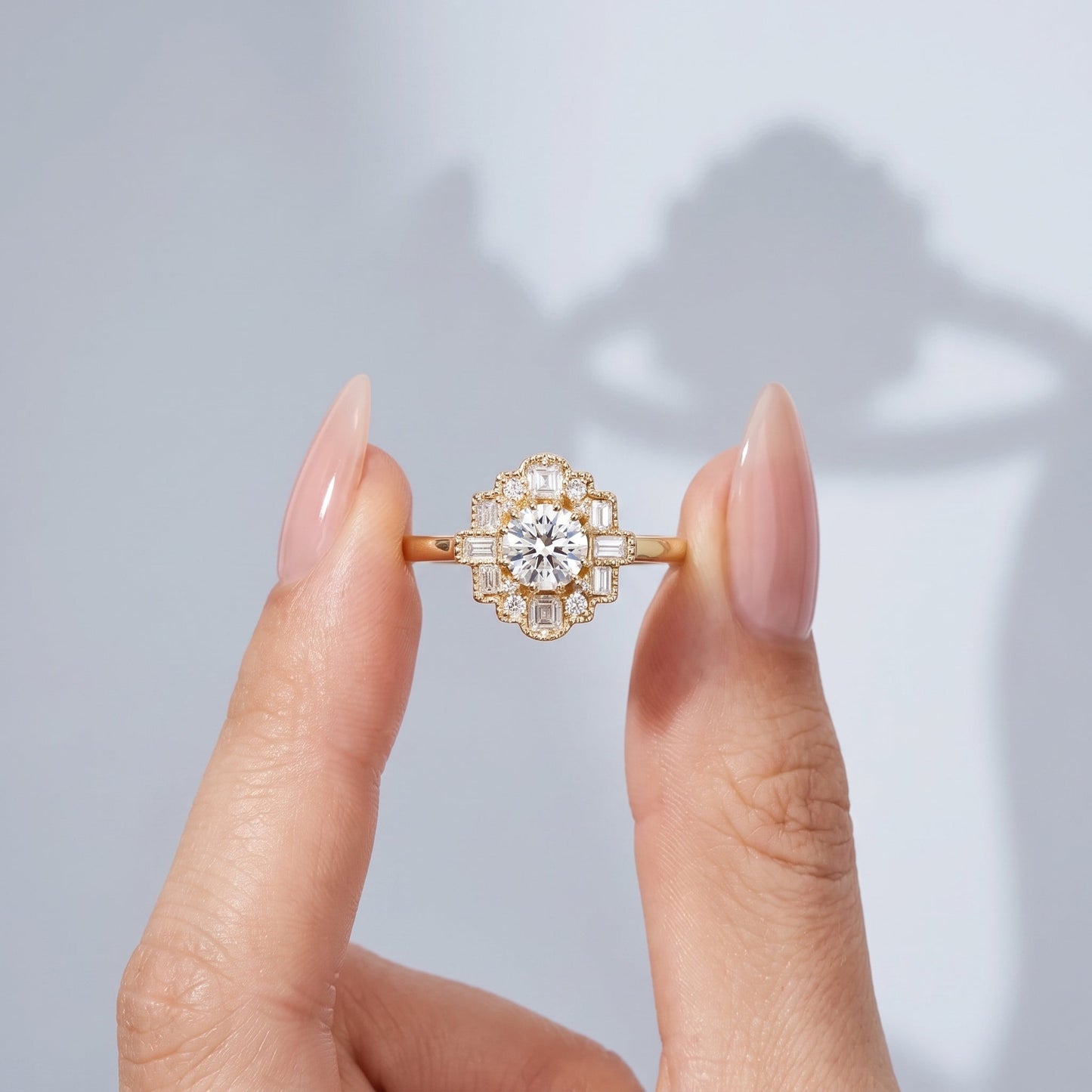 Marquise Swirl Solitaire Engagement Ring – 1 CT Lab Grown Diamond