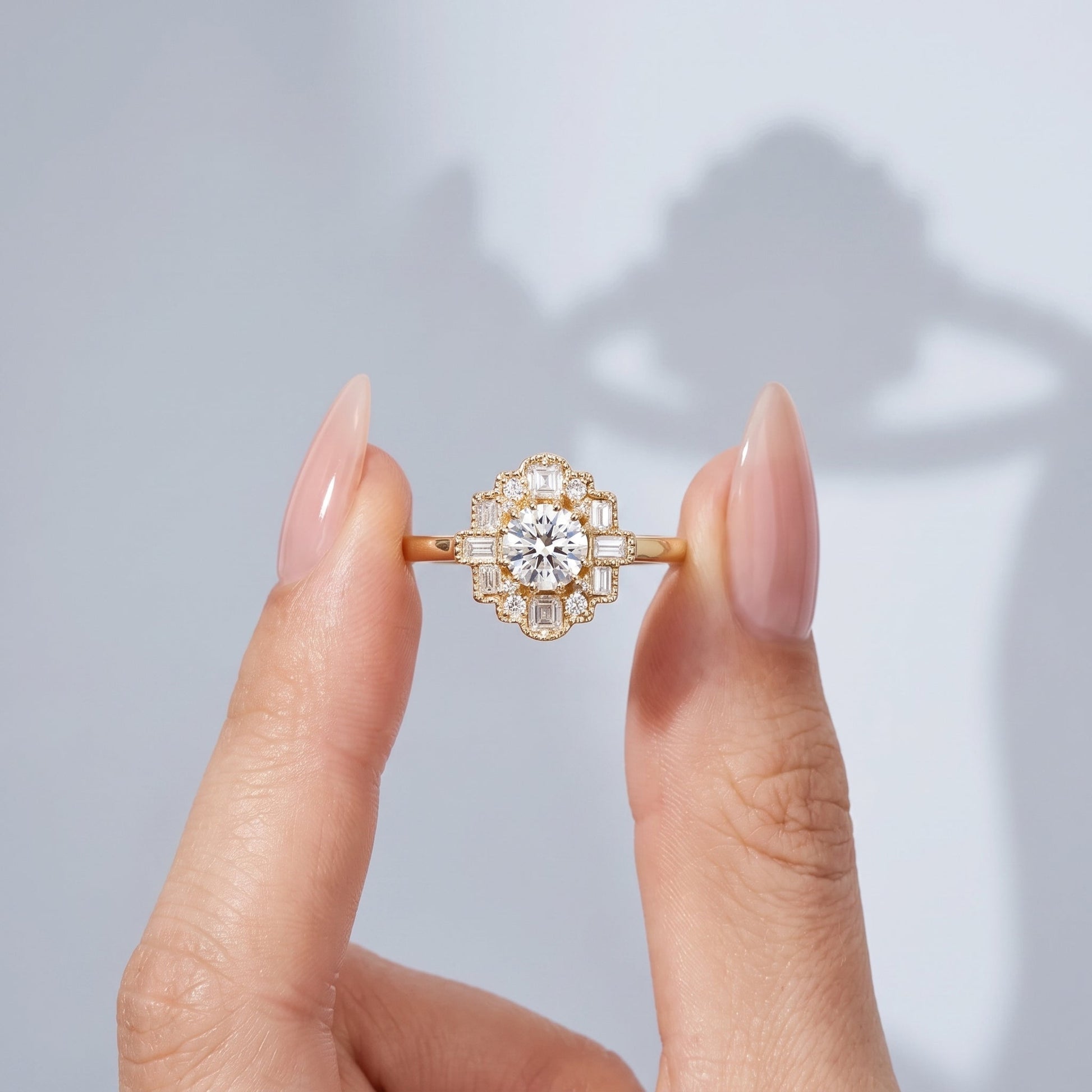 Marquise Swirl Solitaire Engagement Ring – 1 CT Lab Grown Diamond