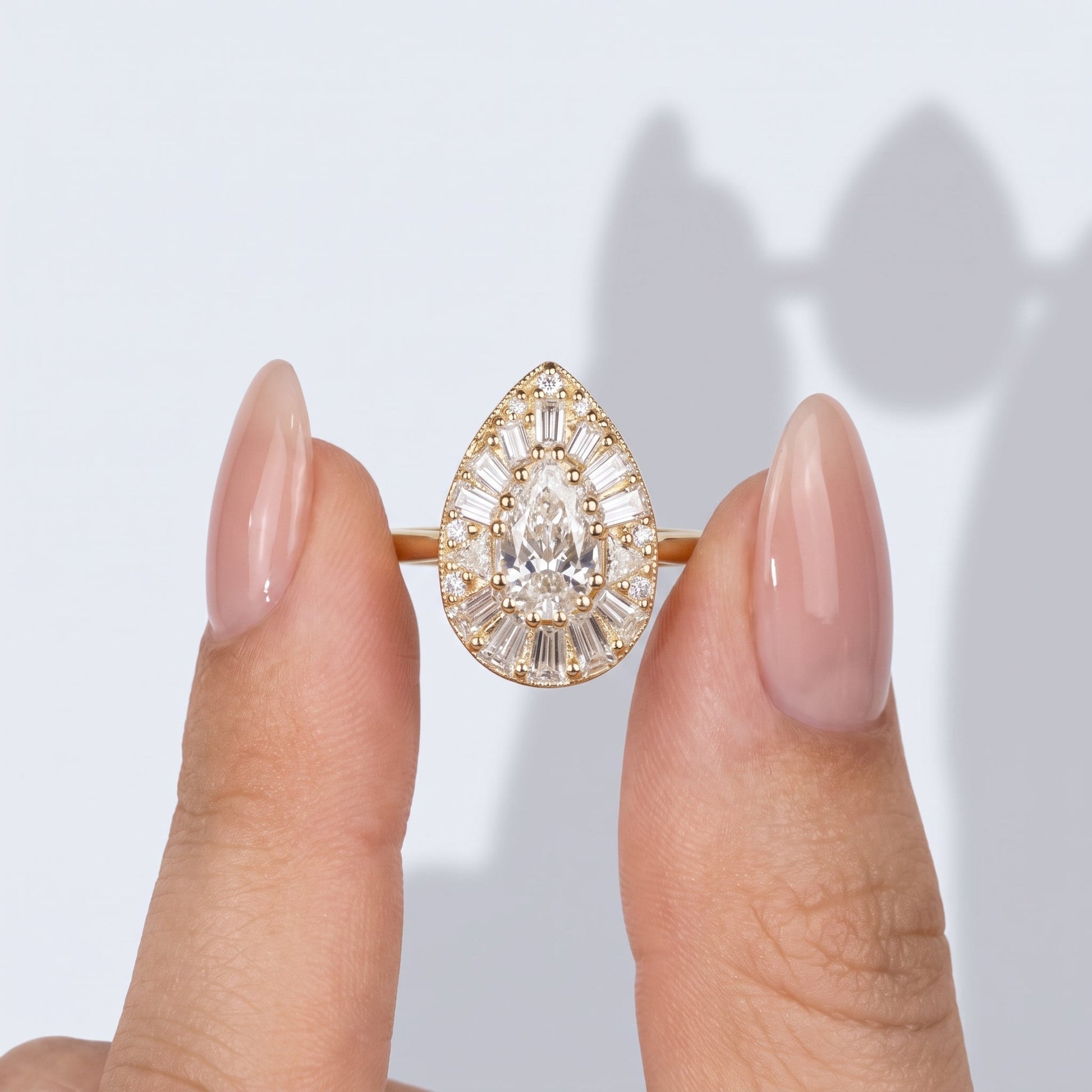 Marquise Swirl Solitaire Engagement Ring – 1 CT Lab Grown Diamond