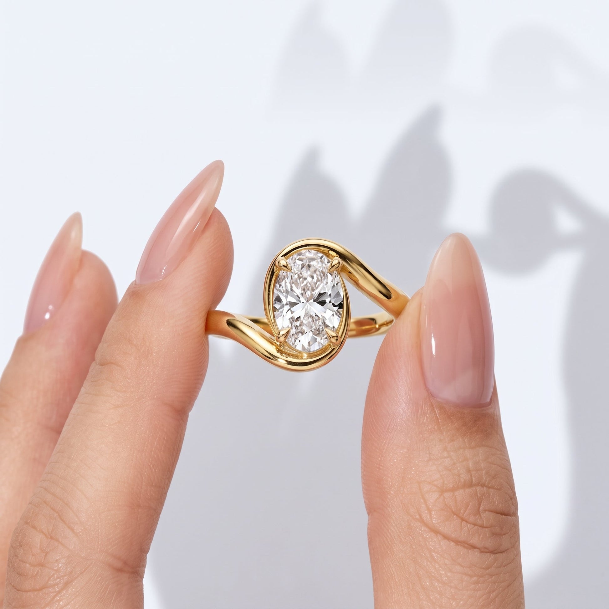 Marquise Swirl Solitaire Engagement Ring – 1 CT Lab Grown Diamond