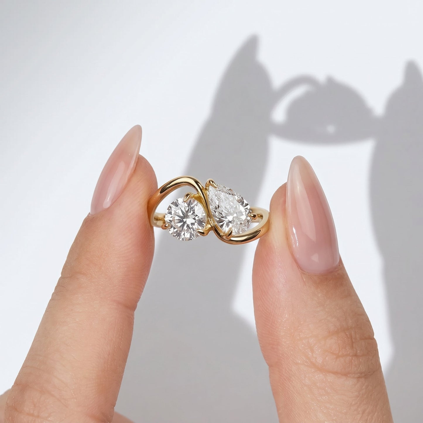 Marquise Swirl Solitaire Engagement Ring – 1 CT Lab Grown Diamond